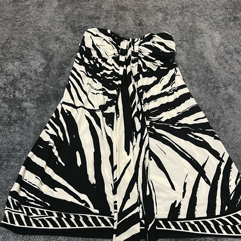 Zebra stipe y2k strapless dress